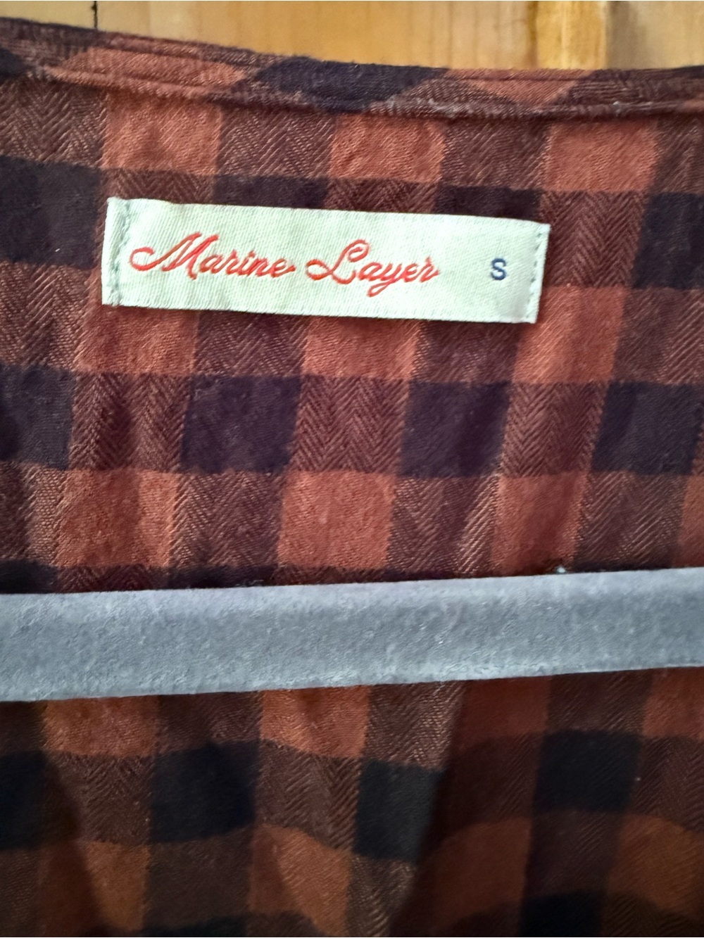 Marine Layer Plaid gingham long sleeve Maxi Dress - Picture 4 of 8